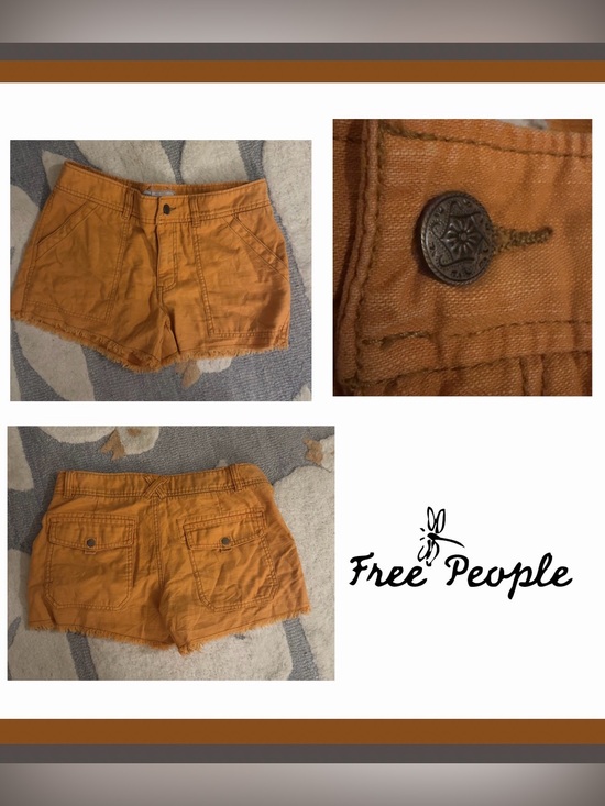 Free People Pants - Free People Women's Burnt Orange Utility Cut Off Shorts Size 4